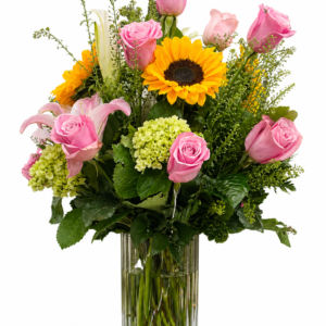 Blushing Sunflower Arrangement