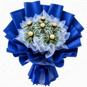 Blue Cash Bouquet with Chocolates